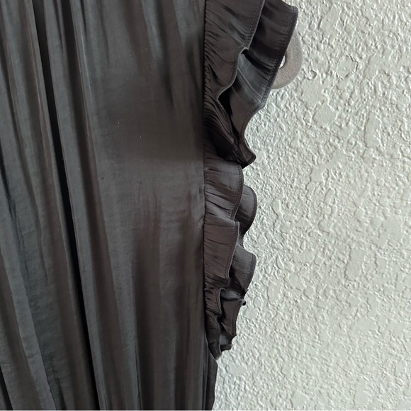 Steve Madden Black Ruffle Sleeve Pleated Mini Dress | Smocked Waist | Size M - Picture 8 of 11